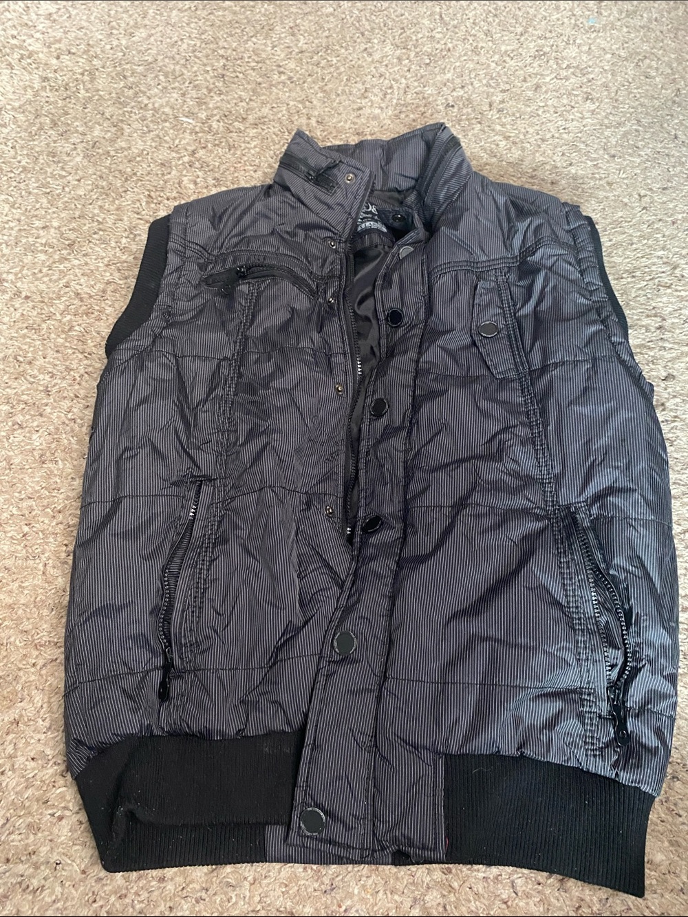PD&C Men's Quilted Puffer Vest in Black
